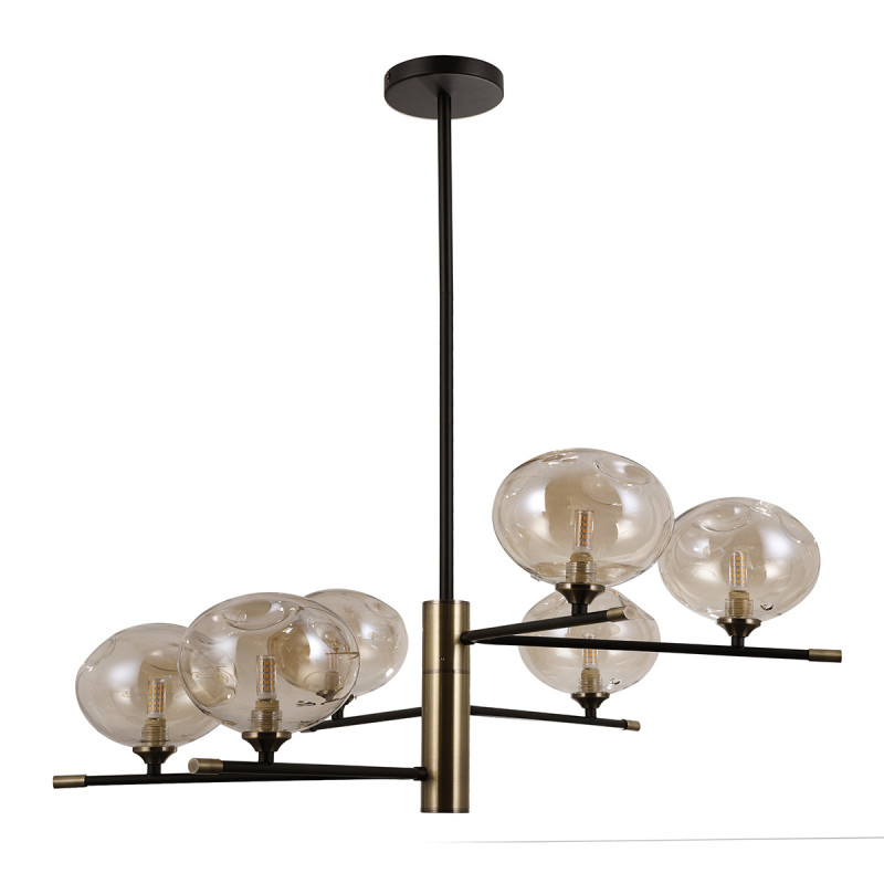 Lampe Suspendue design MESTA 6xG9 - noir / ambre