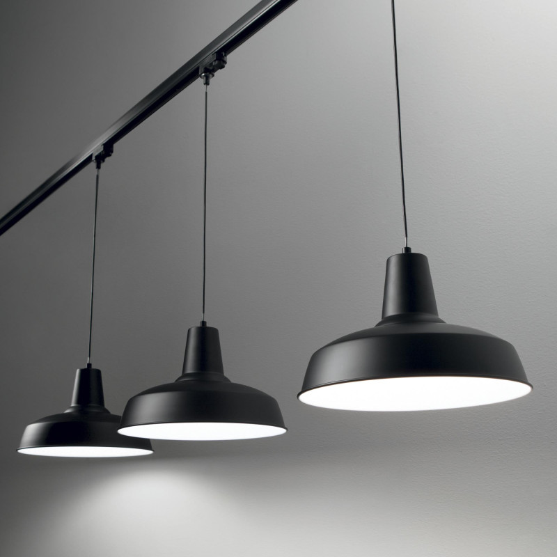 Luminaire Industriel Suspension MOBY TRACK E27 - noir