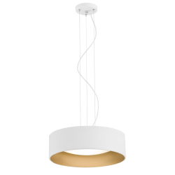 Lampe en suspension abat jour Design MOHITO 3xE27 - blanc / or