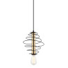 Suspension design MIRREN E27 40W - noir / marron