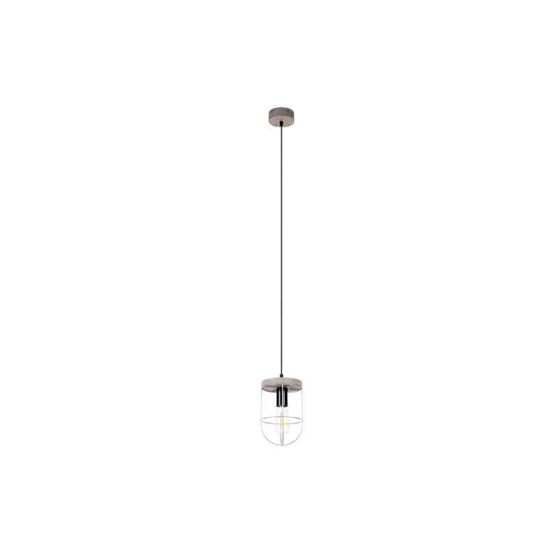 Suspension industrielle NETUNO E27 - argent / pin gris