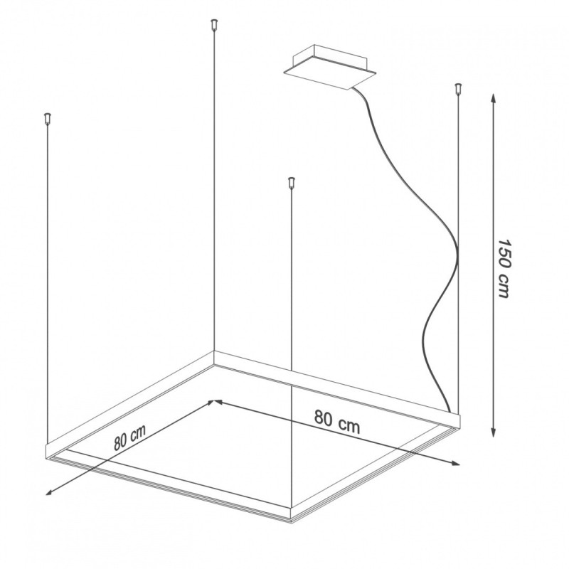 Lampe Suspendue design NELYA M LED 50W 3000K CRI90 - noir