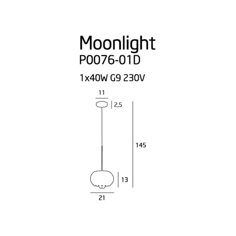 Lampe suspendue MOONLIGHT G9 - chrome / fumé Cristal