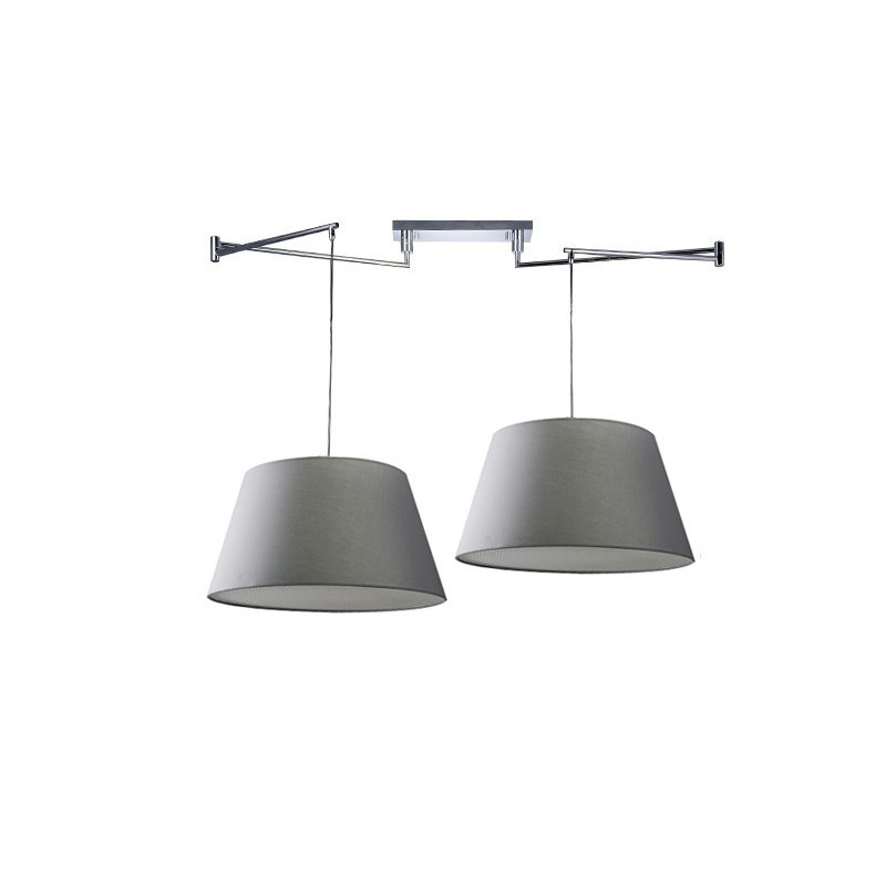 Lampe Suspendue design NATALIA 2 S E27 2x60W gris / chrome