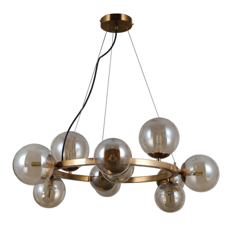 Lampe Suspendue design MONTORA 11xG9 - laiton / ambre