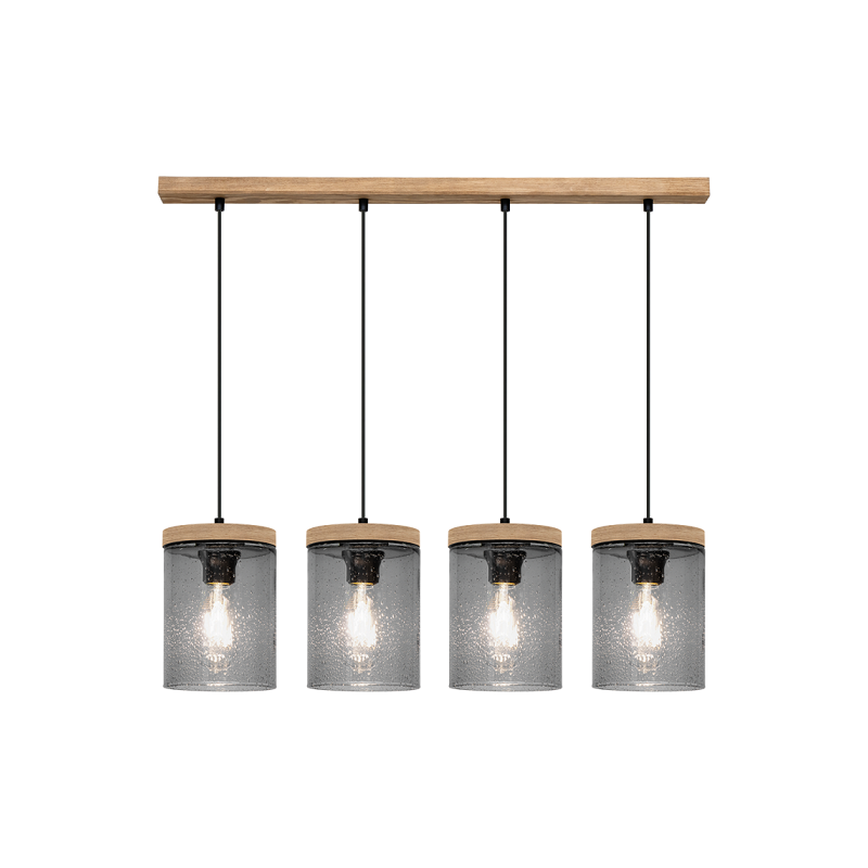 Lampe Suspendue design MONSUN 3xE27 - pin teinté / fumé