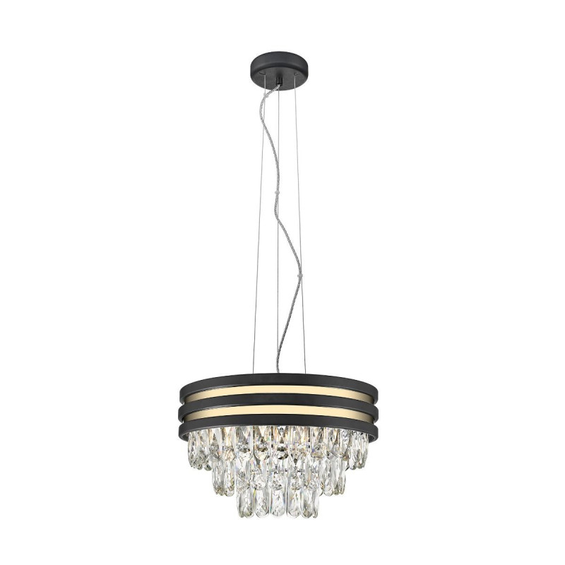 Lampe suspendue NAICA 4xE14 - noir / or Cristal