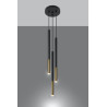 Lampe Suspendue design MOZAICA 3P 3xG9 - noir / or