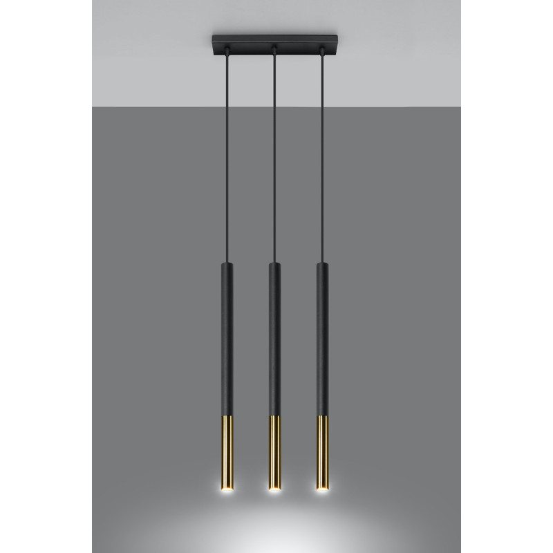 Suspension design MOZAICA 3L 3xG9 - noir / or