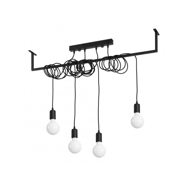 Luminaire Industriel Suspension SALAMANQUE 4xE27 - noir