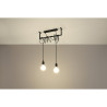 Suspension industrielle Design SALAMANQUE 2xE27 - noir