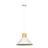 Lampe Suspendue design ROWEN E27 - blanc / bois