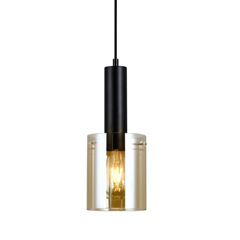 Suspension luminaire SARDO E27 - noir / ambre