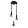 Suspension luminaire SANTIA Ø32 3xE27 - noir / fumé