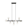 Suspension luminaire design RIANO 9xE27 noir / transparent