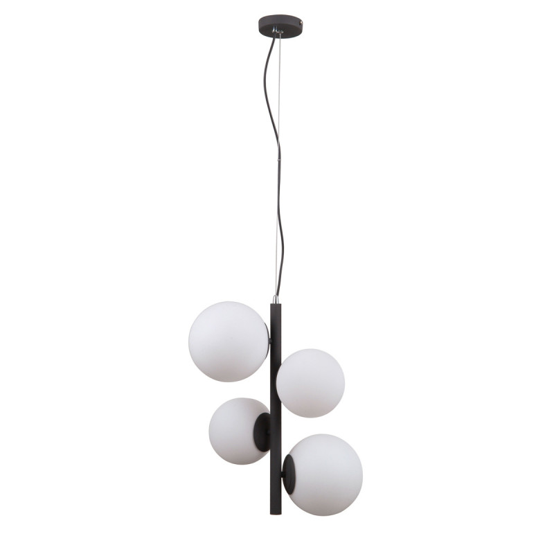 Suspension design RIGA 2xE27 + 2xE14 - noir / blanc