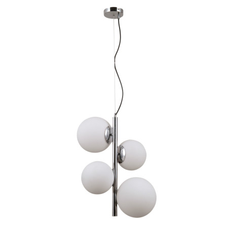 Suspension luminaire design RIGA 2xE27 + 2xE14 - chrome / blanc
