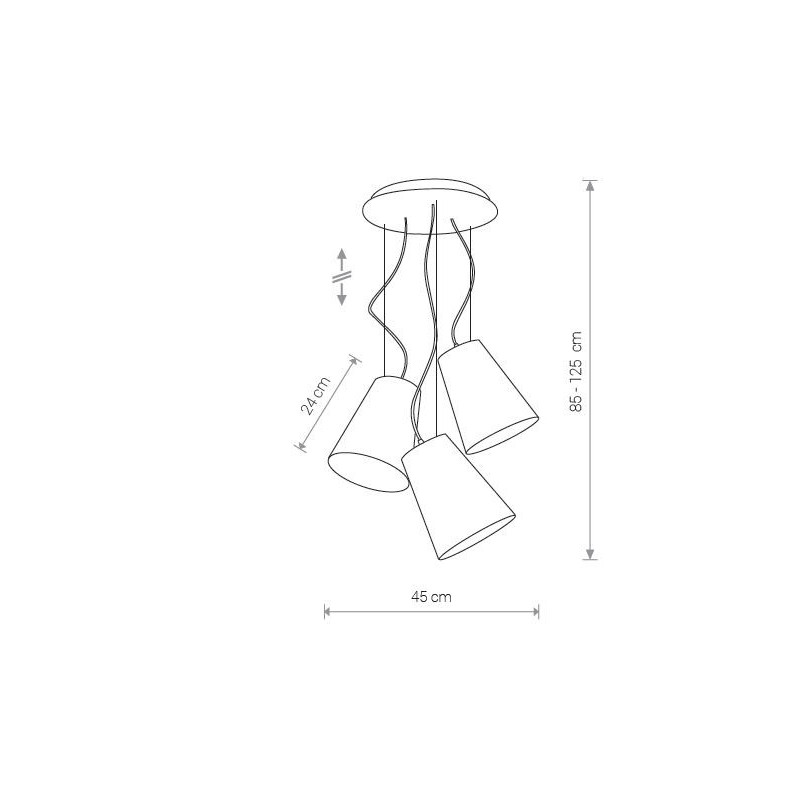 Suspension luminaire design RETTO C III 3xE27 - multicolore