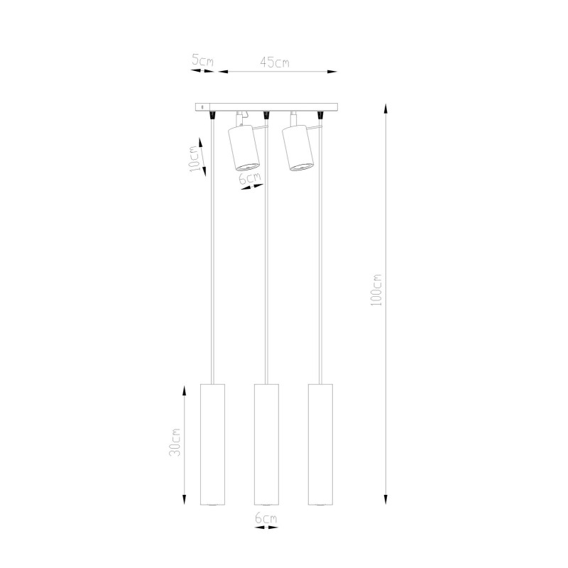 Suspension luminaire RING 5xGU10 - noir