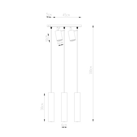 Suspension luminaire design RING 5xGU10 - blanc