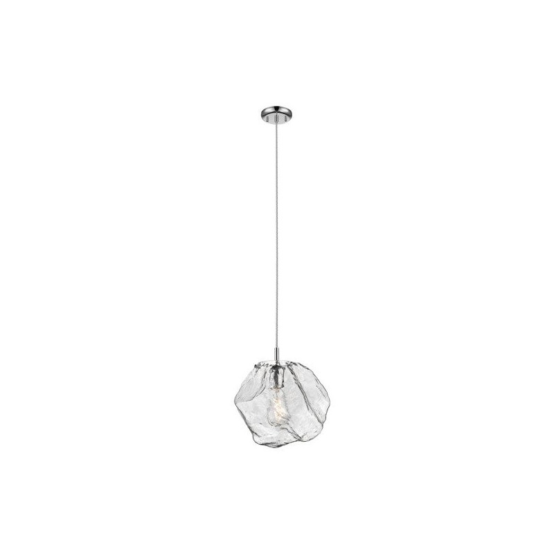 Suspension luminaire ROCK E27 - chrome / transparent