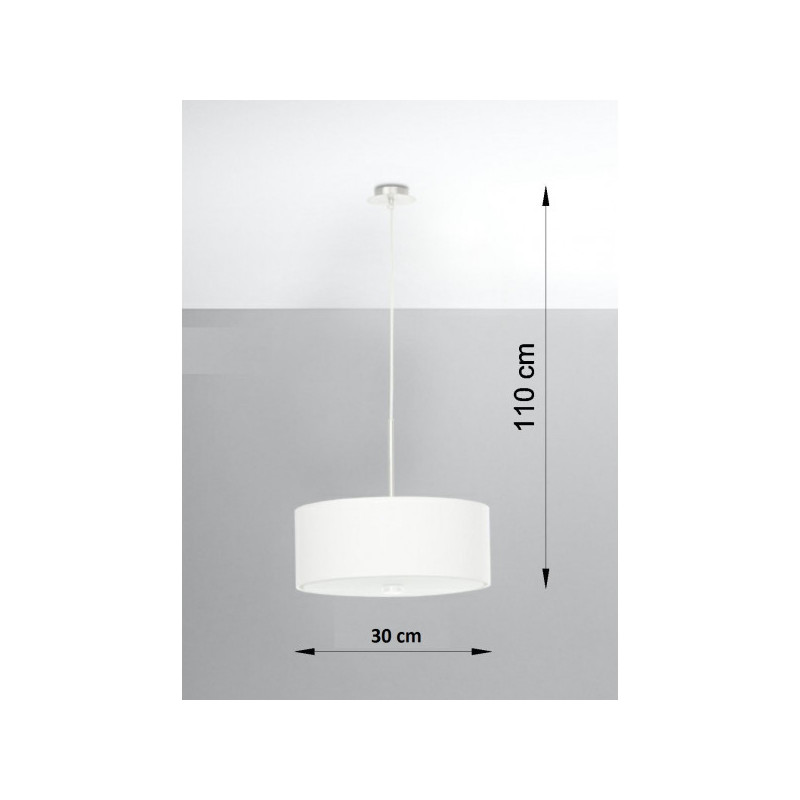 Lampe Suspendue avec abat-jou SKALA 3xE27 - blanc