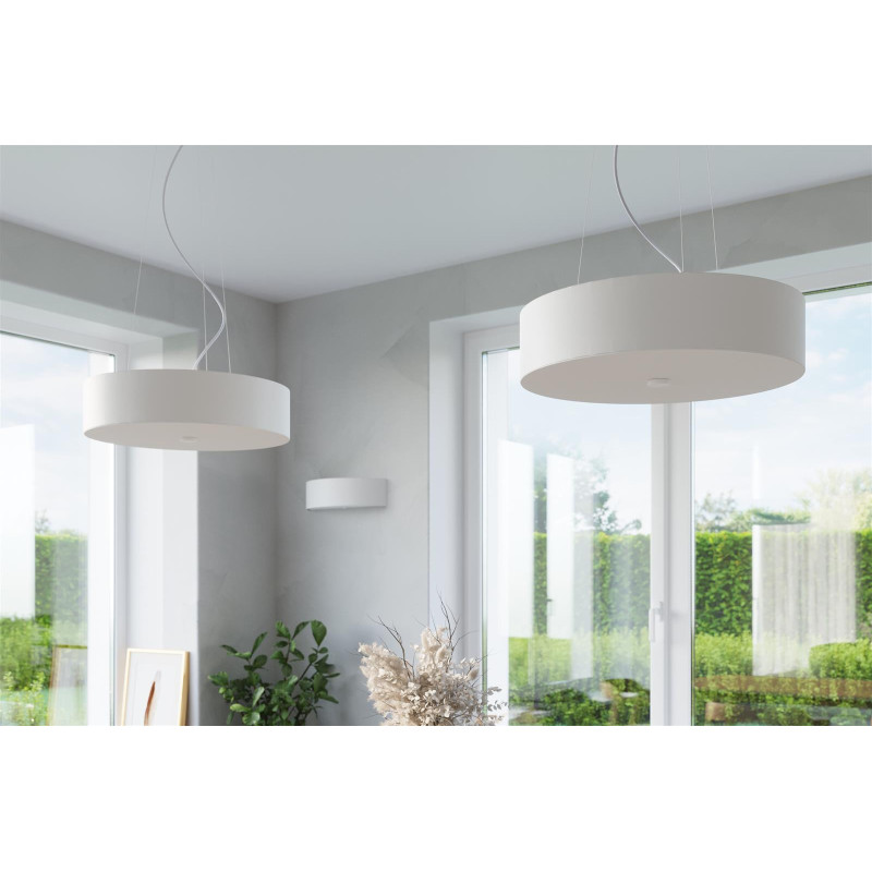 Lampe Suspendue avec abat-jour SKALA 100cm 6xE27 - blanc