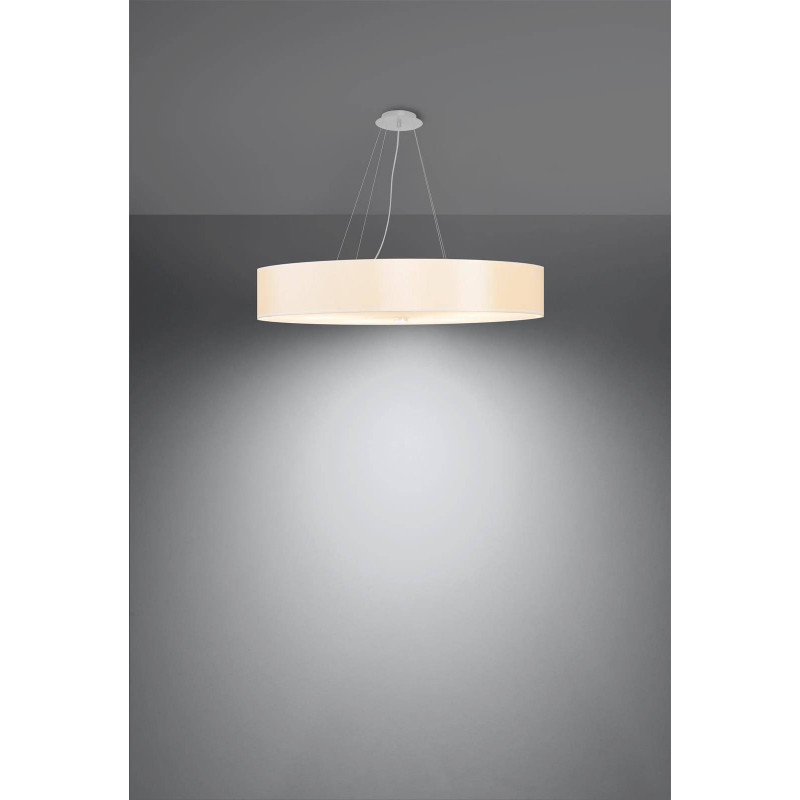 Lampe Suspendue avec abat-jou SKALA 80cm 6xE27 - blanc