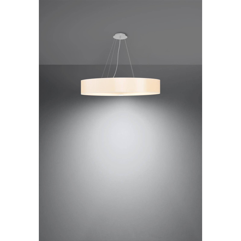 Lampe Suspendue avec abat-jou SKALA 70cm 6xE27 - blanc