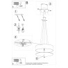 Lampe Suspendue avec abat-jour SKALA 60cm 5xE27 - blanc