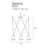 Suspension design SISTEMA 3xG9 - noir