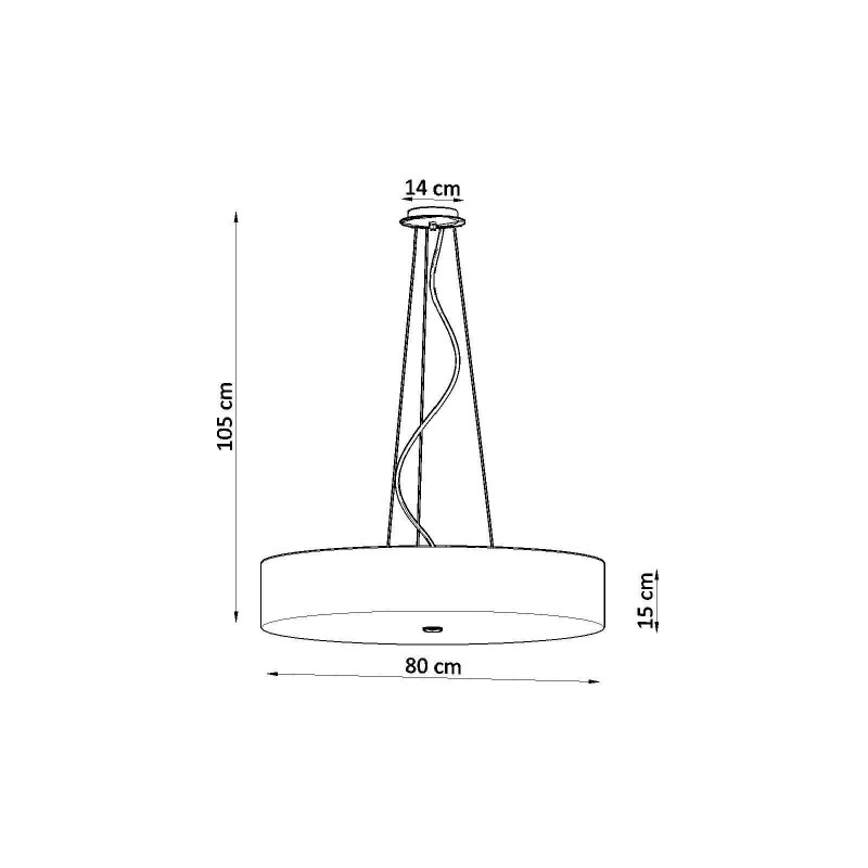 Lampe Suspendue avec abat-jou SKALA 80cm 6xE27 - blanc