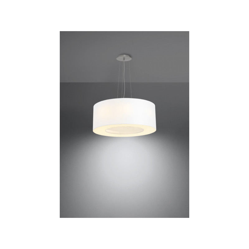 Lampe Suspendue avec abat-jour SATURNO 50cm 5xE27 - blanc