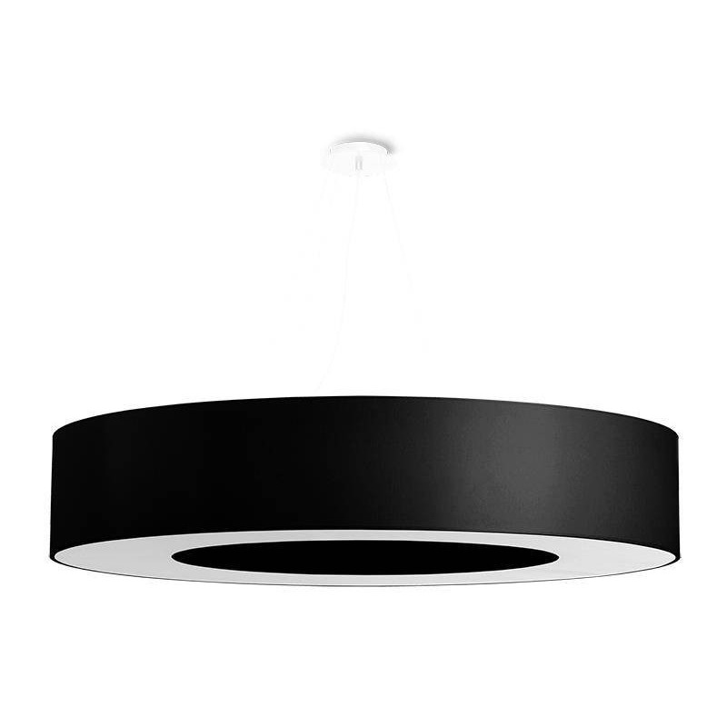 Lampe Suspendue avec abat-jour SATURNO 90cm 8xE27 - noir