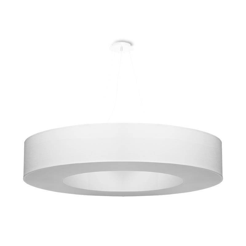 Lampe Suspendue avec abat-jou SATURNO 90cm 8xE27 - blanc