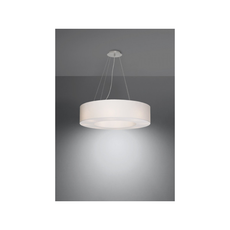 Lampe en suspension abat jour Design SATURNO 70cm 6xE27 - blanc