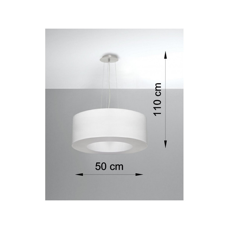 Lampe Suspendue avec abat-jour SATURNO 50cm 5xE27 - blanc