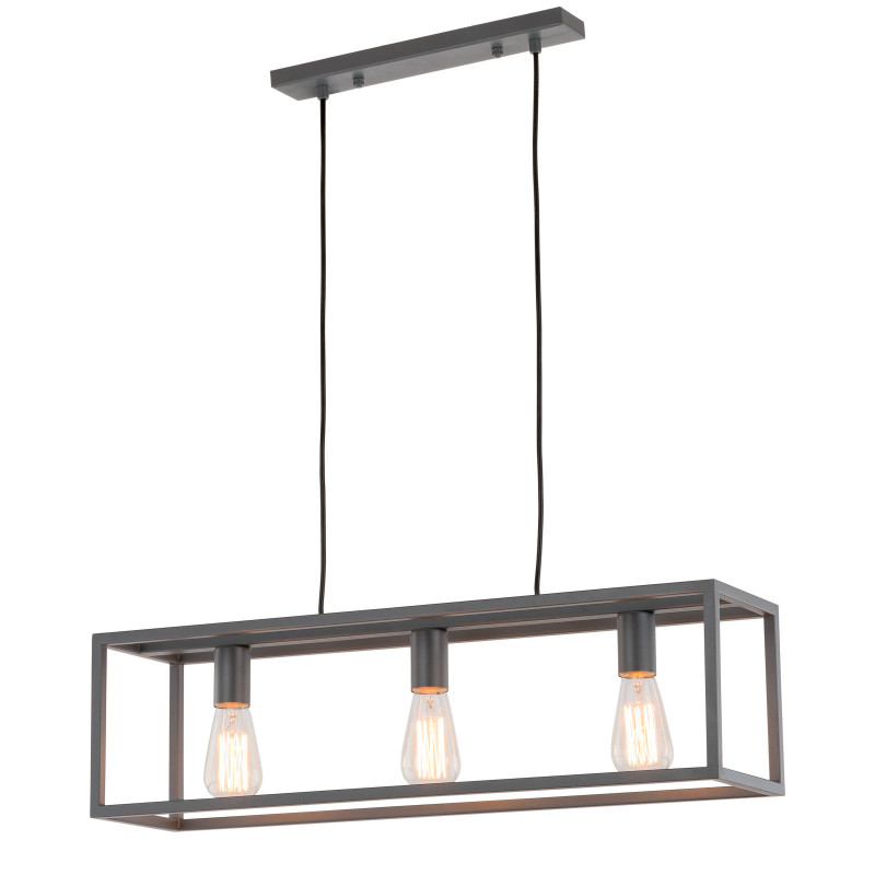 Suspension industrielle SIGALO 3xE27 - gris sable