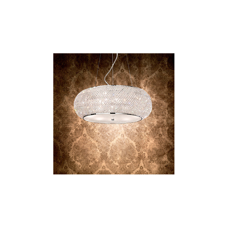 Lampe suspendue PASHA 'SP14 E14 chromé Cristal