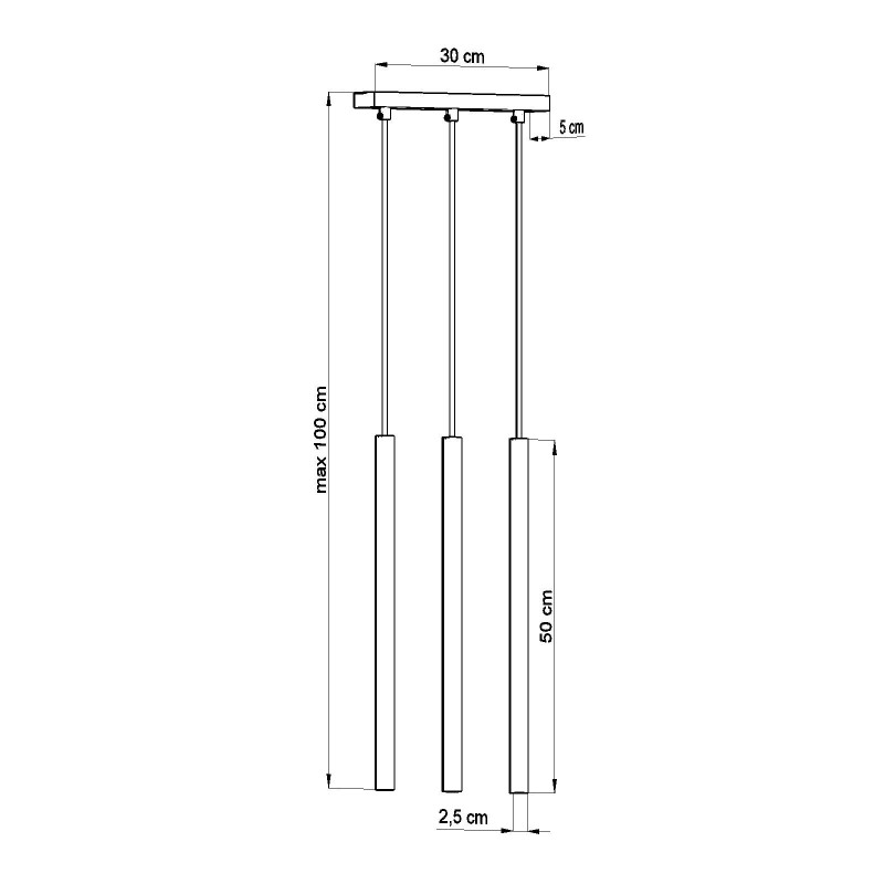 Suspension luminaire PASTELO 3 G9 - noir