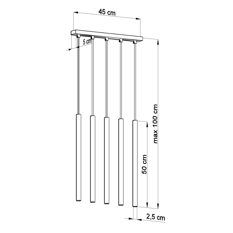 Suspension design PASTELO 5 G9 - noir