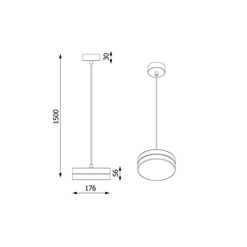 Luminaire Design suspendue PILL A1 DIM LED 10W 4000K - noir mat