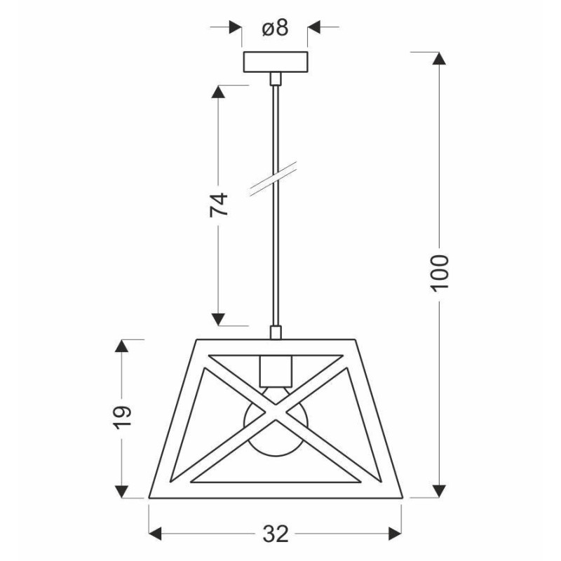 Luminaire Industriel Suspension ORIGAMI E27 - noir