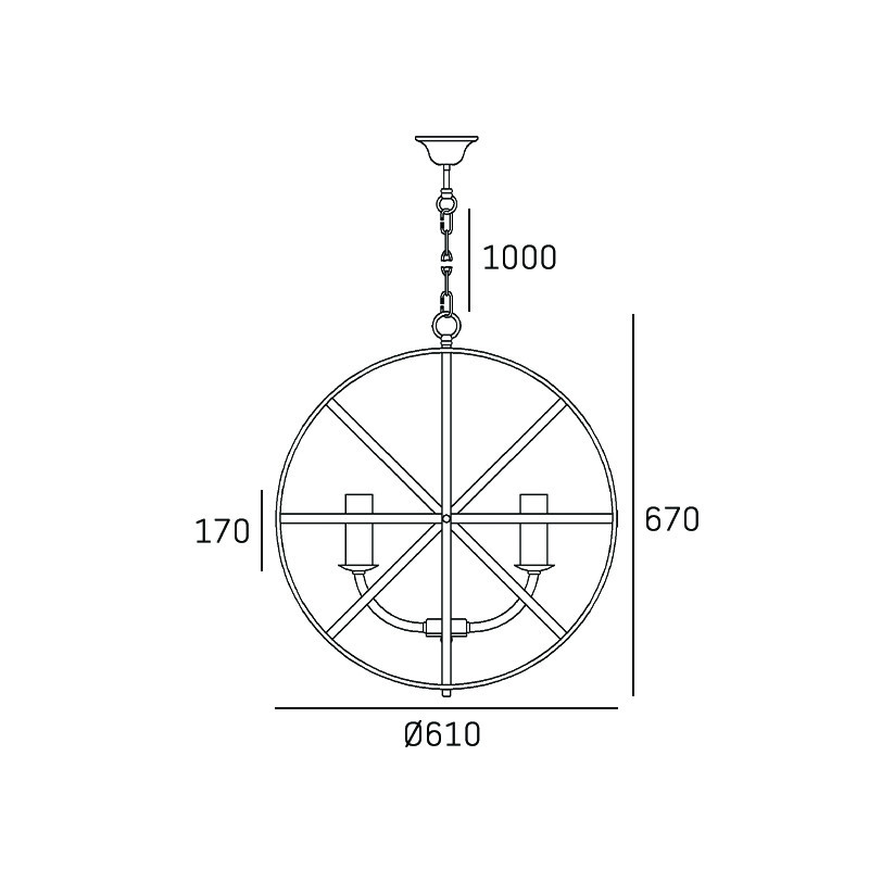 Suspension luminaire ORLANDO 6xE14 chromé