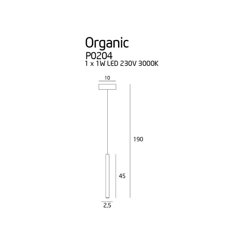 Lampe Design suspendue ORGANIC LED 1W 3000K - or