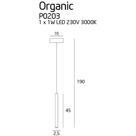 Luminaire Design suspendue ORGANIC LED 1W 3000K - noir
