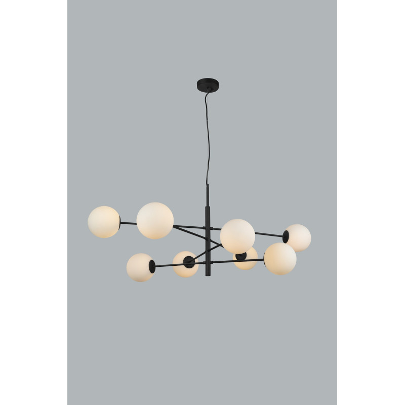 Suspension luminaire design OVIEDO 8 8xG9 - noir