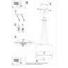 Lampe en suspension abat jour Design OTTO 60cm 5xE27 - blanc