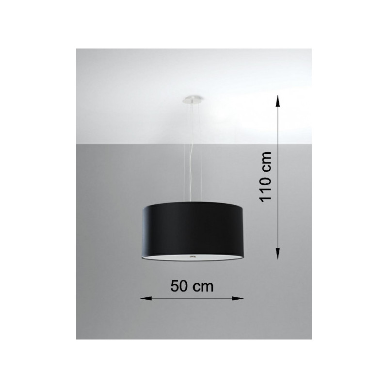 Lampe Suspendue avec abat-jou OTTO 50cm 5xE27 - noir