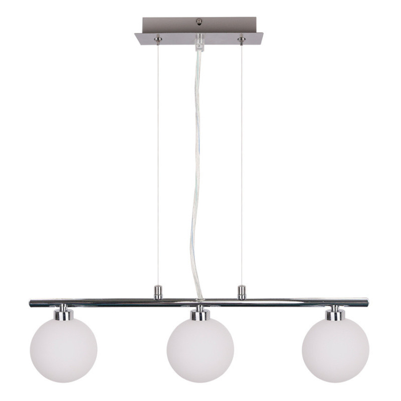 Suspension luminaire RAISA 3xG9 - chrome / blanc